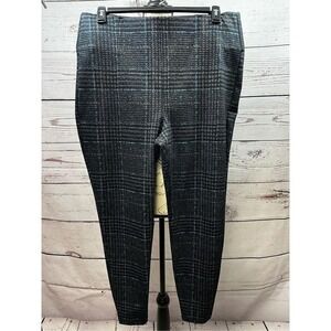 Maurice's size XL stretchy waisted black pants with colored stripped pattern‎